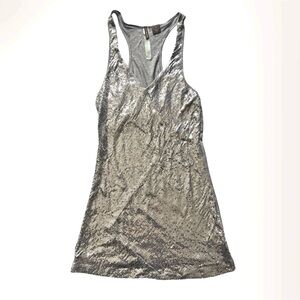 Silver Sequin Tank Top